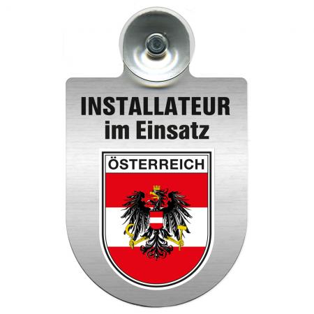 Einsatzschild Windschutzscheibe incl. Saugnapf - Installateur im Einsatz - 309727 - Region Österreich