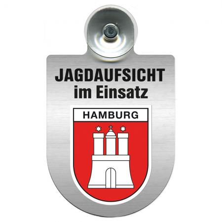 Einsatzschild Windschutzscheibe incl. Saugnapf - Jagdaufsicht im Einsatz - 309370-15 -Region Hamburg