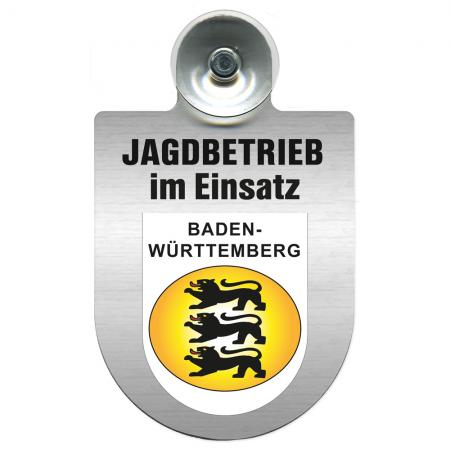 Einsatzschild Windschutzscheibe incl. Saugnapf - Jagdbetrieb im Einsatz -  309730 - Region Baden-Württemberg-309730-1