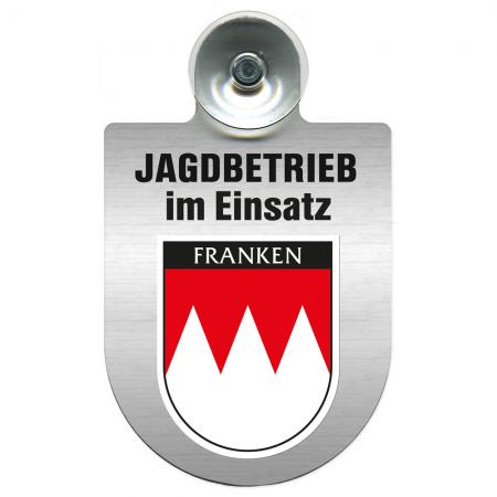 Einsatzschild Windschutzscheibe incl. Saugnapf - Jagdbetrieb im Einsatz - 309730 - incl. Regionen nach Wahl