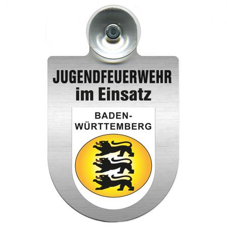 Einsatzschild Windschutzscheibe incl. Saugnapf - Jugendfeuerwehr im Einsatz - 309761 - incl. Regionen nach Wahl