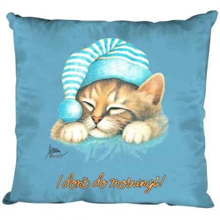 Kissen Dekokissen mit Print Katze Cat schlafend I don´t do mornings KA057