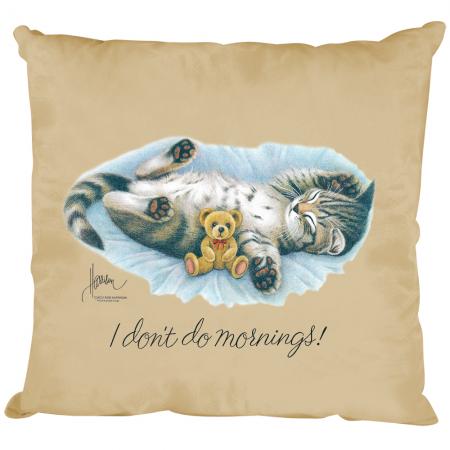 Kissen Dekokissen mit Print Katze Cat i don´t do mornings - KA070