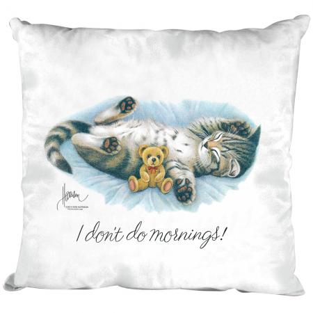 Kissen Dekokissen mit Print Katze Cat i don´t do mornings - KA070