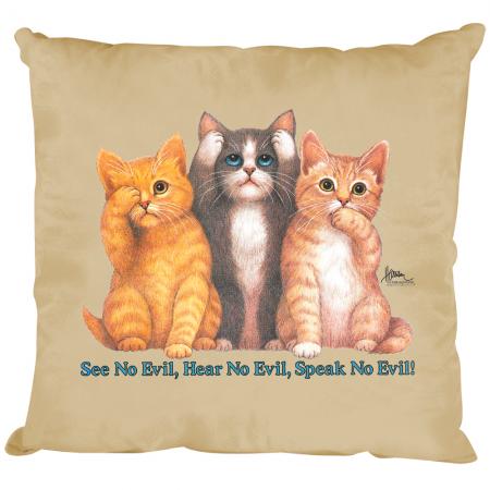 Kissen Dekokissen mit Print Katze Cat sehen hören sprechen KA075