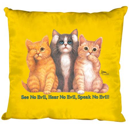 Kissen Dekokissen mit Print Katze Cat sehen hören sprechen KA075
