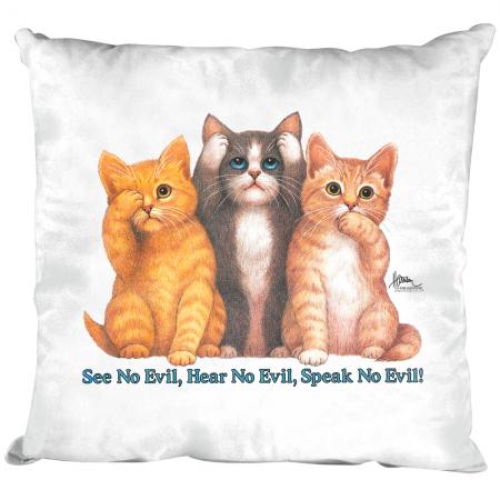 Kissen Dekokissen mit Print Katze Cat sehen hören sprechen KA075