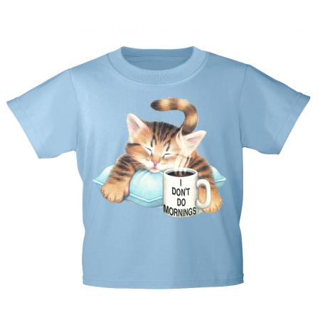 Kinder T-Shirt mit Print Cat KatzeTasse Kaffee KA076/1 Gr. 122-164