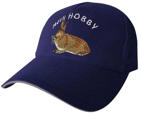 Baseballcap mit Einstickung - Kaninchen Mein Hobby - KN280 dunkelblau