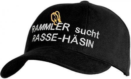 Baseballcap mit Einstickung - Rammler sucht Rasse-Häsin - KN286 schwarz