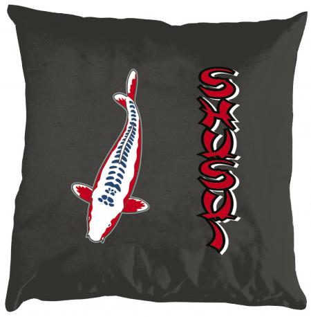 Ziekissen Kissen - Koi SHUSUI Koikarpfen - KO213 schwarz - Gr. ca. 40x40cm