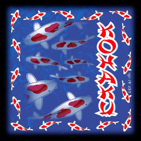 Untersetzer 2er-Set - Koi Koikarpfen Kohaku - KO241 Gr. ca. 10 x 10 cm