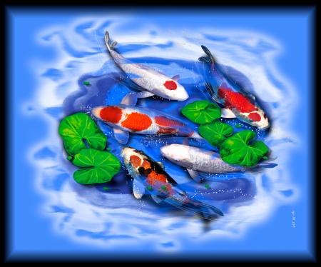 Mousepad mit Motiv - Koi Koikarpfen - Gr. ca. 24cm x 20cm - K0265