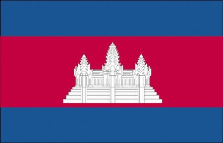 Länderfahne Stockländerfahne - Kambodscha - Gr. ca. 40x30cm - 77075 - Schwenkflagge