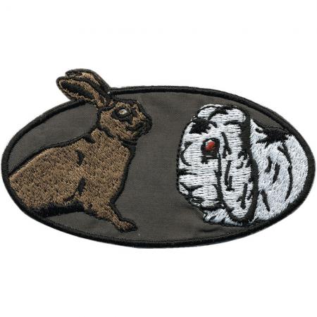 Aufnäher - zwei Hasen - 00943 - Gr. ca. 9,5 x 5 cm - Patches Stick Applikation