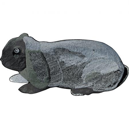XXL Aufnäher Patches Applikation - Kaninchen Hase grau - 07346 - Gr. ca. 30 x 13 cm