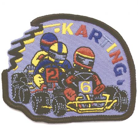 AUFNÄHER - Karting - 04156 - Gr. ca. 8 x 7,5 cm - Patches Stick Applikation