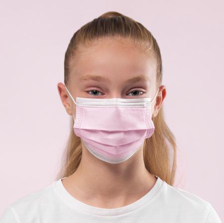 6x Kinder OP-Maske Typ IIR in ROSA, hergestellt in Deutschland