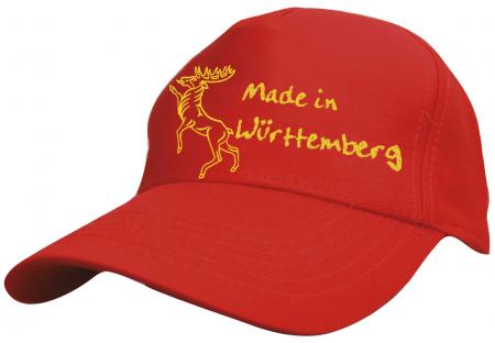 Kinder - Schirmmütze mit Bestickung - Made in Würtemberg - 60898 rot - Baumwollcap - Baseballcap - Cap