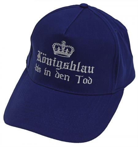 Baseballcap mit Einstickung - Königsblau bis in den Tod Krone - 68276 blau