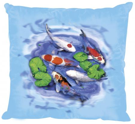 Ziekissen Kissen - Koi Koikarpfen - KO263 hellblau - Gr. ca. 40x40cm