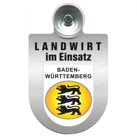 Einsatzschild Windschutzscheibe incl. Saugnapf - Landwirt- im Einsatz - 309369-1 - Region Baden-Württemberg
