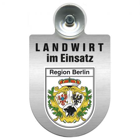 Einsatzschild Windschutzscheibe incl. Saugnapf - Landwirt im Einsatz - 309369-14 - Region Berlin