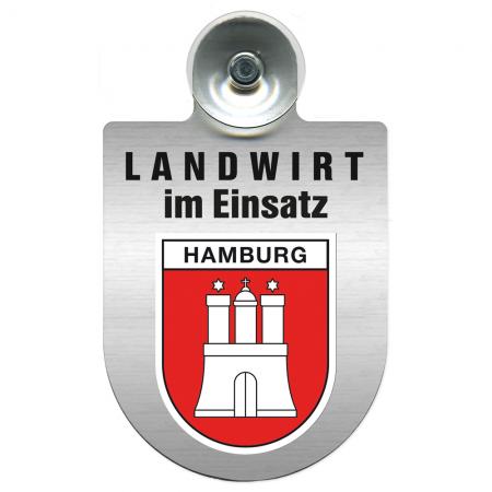 Einsatzschild Windschutzscheibe incl. Saugnapf  - Landwirt im Einsatz - 309369-15 - Region Hamburg