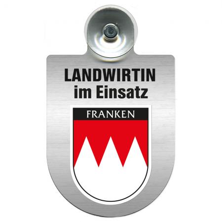 Einsatzschild Windschutzscheibe incl. Saugnapf - Landwirtin im Einsatz - 309738-18 Region Franken
