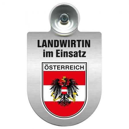 Einsatzschild Windschutzscheibe incl. Saugnapf - Landwirtin im Einsatz - 309738-20 Region Österreich