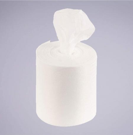 Spendereimer mit Vlies Reinigungstüchern auf Rolle - M-Wipes in Weiß