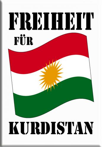 Küchenmagnet - FREIHEIT für KURDISTAN - Gr. ca. 8 x 5,5 cm - 38985 - Magnet Kühlschrankmagnet