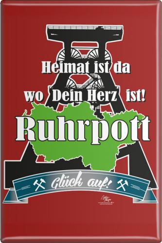 Küchenmagnet - Heimat ist ... Ruhrpott - Gr. ca. 8 x 5,5 cm - 38245 - Magnet Kühlschrankmagnet