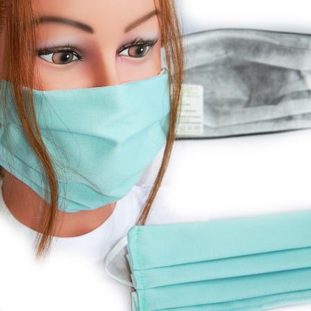 Design Maske aus Baumwolle mit zertifiziertem Innenvlies - SKYBLUE - 15422 + Gratiszugabe