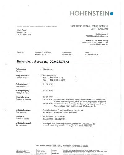 Baumwollmaske in ROYALBLAU mit zertifiziertem Innenvlies - Goldene Noten - 15941 + Gratiszugabe