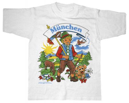 Kinder-T-Shirt mit Print - München - 06957 weiß - Gr. 98-164