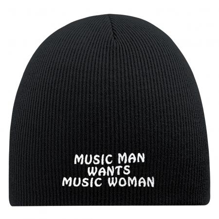 Beanie Mütze Music Man wants Music Woman 54852 Schwarz