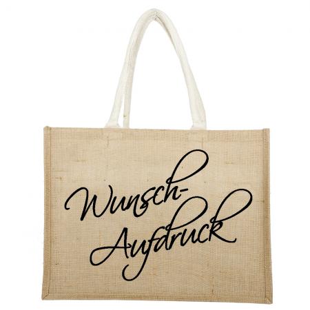 Naturtasche mit Ihrem Wunschaufdruck aus laminierter Baumwolle ca. 43x43x15 cm in 3 Farben    29044