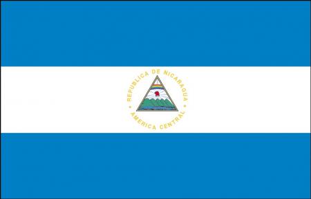 Länderflagge - Nicaragua - Gr. ca. 40x30cm - 77118 - Flagge mit Holzstock, Stockländerfahne