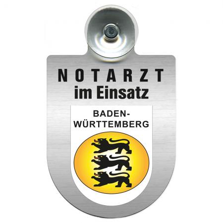 Einsatzschild Windschutzscheibe incl. Saugnapf - Notarzt im Einsatz - 309353 Region Baden-Württemberg