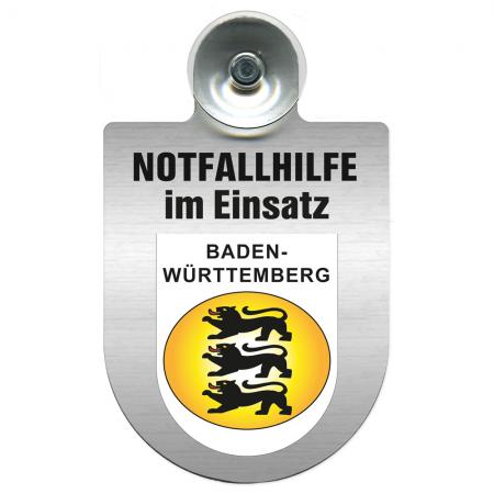Einsatzschild Windschutzscheibe incl. Saugnapf - Notfallhilfe im Einsatz - 393828 - Region Baden-Württemberg