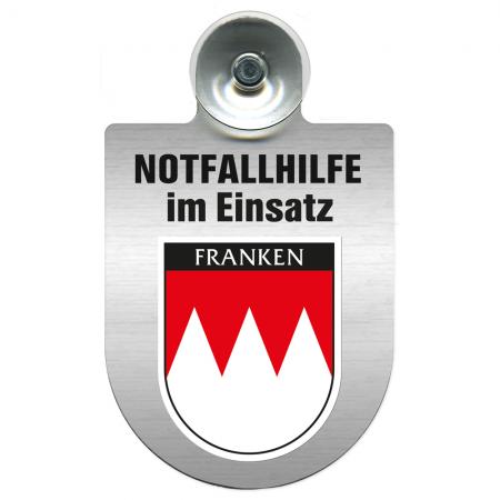 Einsatzschild Windschutzscheibe incl. Saugnapf - Notfallhilfe im Einsatz - 393828 - Region Franken