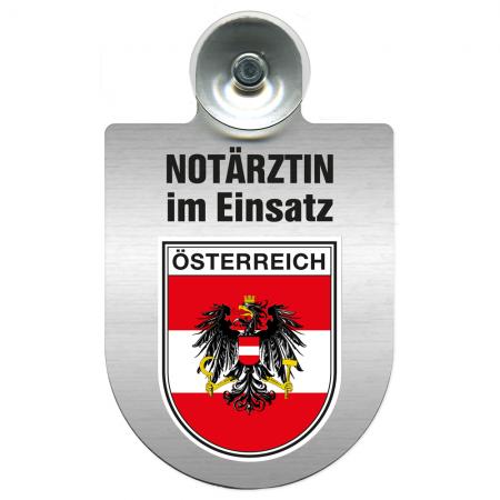 Einsatzschild Windschutzscheibe incl. Saugnapf - Notärztin im Einsatz - 393827 - Region Österreich