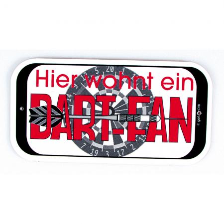 Spaßschild - Hier wohnt ein Dart-Fan - 308117/1 - Gr. ca. 145 x 75 mm