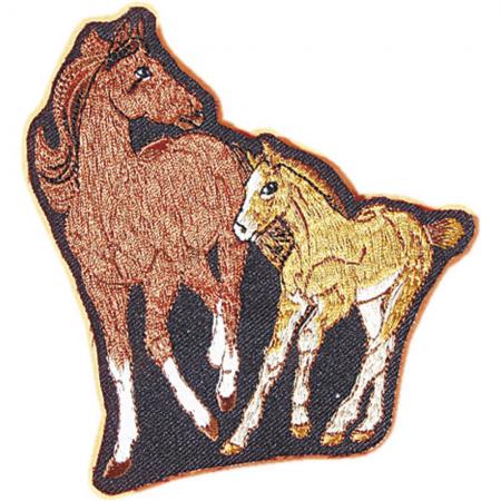 Aufnäher - Pferd mit Fohlen - 04762 - Gr. ca. 10 x 10,5 cm - Patches Stick Applikation