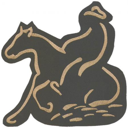 XXL Aufnäher Patches - Pferd mit Reiter - 08535 Gr. ca. 28 x 27 cm