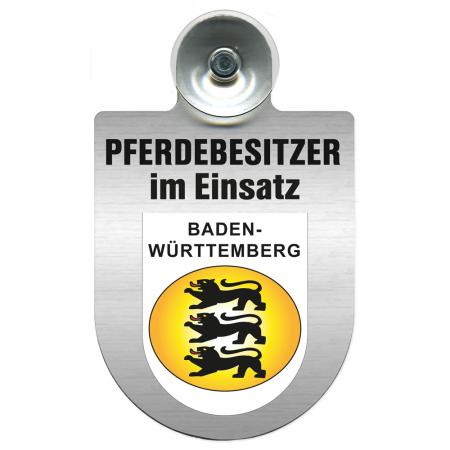 Einsatzschild mit Saugnapf - Pferdebesitzer im Einsatz - 393830 incl. Regionenwappen nach Wahl
