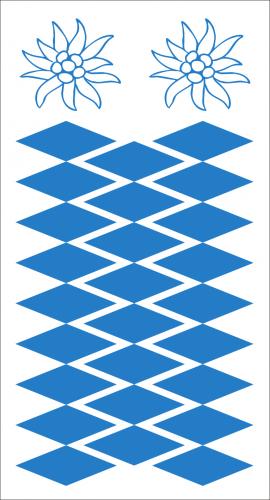 Dekorset Rauten Applikationsaufkleber Bayrische Raute - AP4102 - Gr. ca. 55 x 95 cm