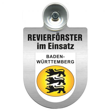 Einsatzschild Windschutzscheibe incl. Saugnapf - Revierförster im Einsatz - 309376-1 - Region Baden-Württemberg