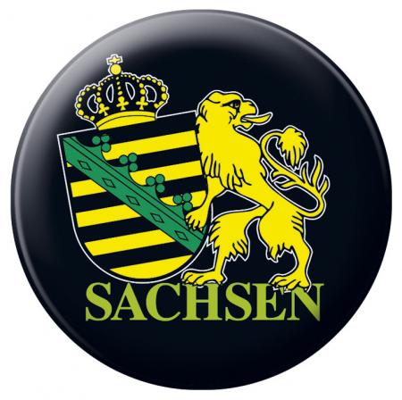 Anstecknadel Button Ansteckbutton mit Motivdruck - SACHSEN - 03866 - 5,7cm